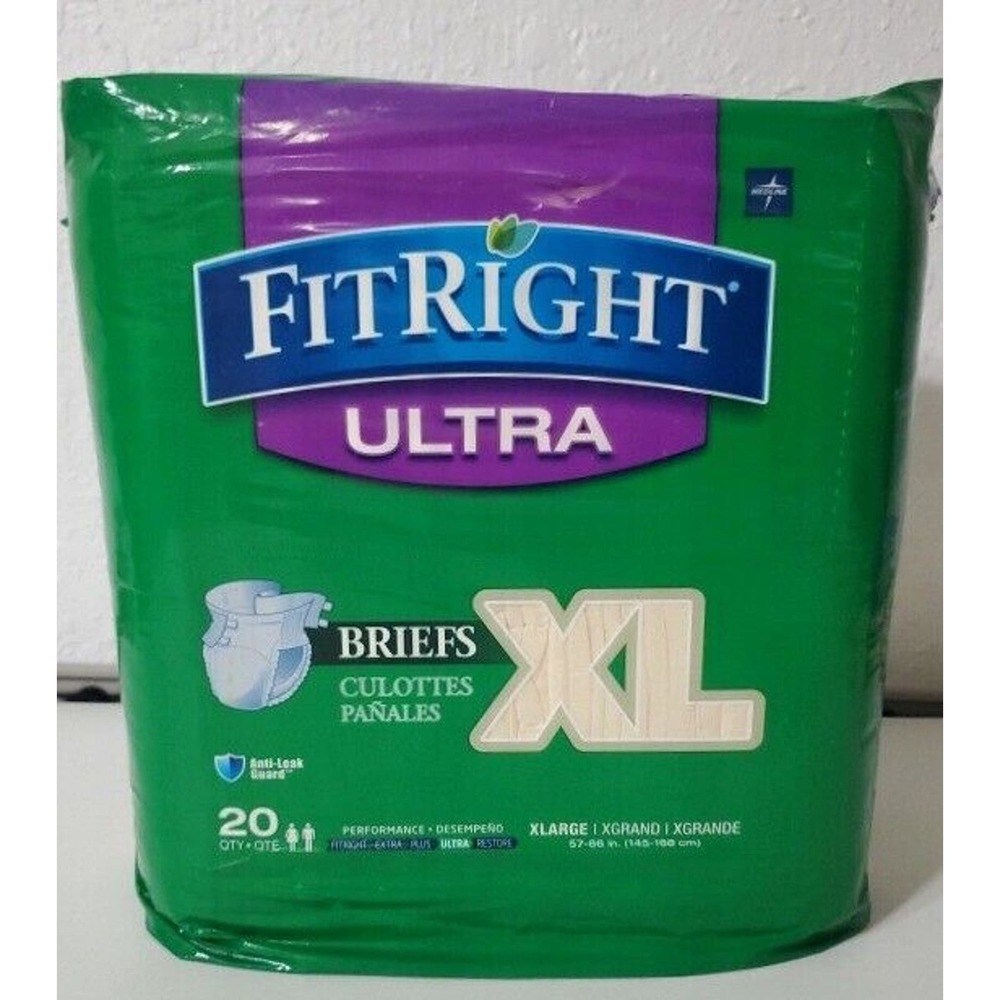 FitRight Ultra Adult Diapers, Incontinence Briefs with Tabs, Heavy 20 Ct ✅